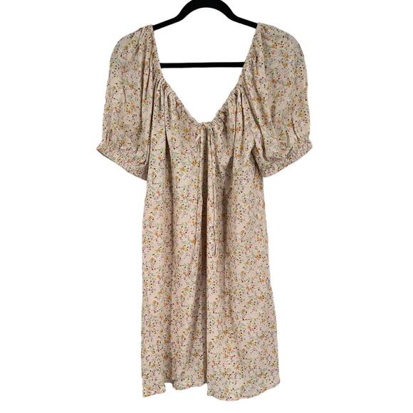 Sophie Rue Dress floral tie front puff sleeve smocked X-Large XL - Picture 1 of 4